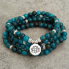 108 Bead Mala Bracelet Lotus Charm Wrap
