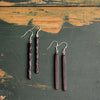 Ebony Wood Texture Balance Peace Drop Dangle Earrings