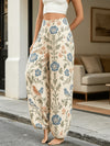Women's Wide Leg Harem Pants with Elastic Waist, Breathable Polyester