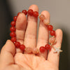 Red Agate Star Bracelet with Sunstone Beads