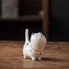 Hand Painted Ceramic Cat Figurine Tea Pet Home Desk Decoration
