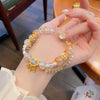 Handmade Glass Bead Peace Lock Charm Bracelet