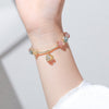 Rutilated Quartz Shell Charm Bracelet