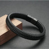 Handmade Leather Bracelet with Titanium Steel Buckle