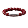 Cinnabar Bracelet with 999 Silver Six True Words Charm