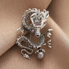 Vintage Dragon Pearl Brooch for Men and Women