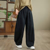 Women's Wide Leg Pants Cotton Linen Blend With Pockets