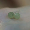 Round Beaded Luck Stud Earrings, Green Faux Jade and Copper