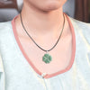 Natural Jade Four Leaf Clover Pendant Necklace