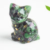 Crystal Chip Resin Cat Figurine Desktop Decoration