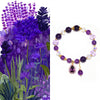 Natural Amethyst Bracelet with Gold-Tone Flower Charm
