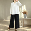 Women's Meditation Cloth Set: V-Neck Top and Wide Leg Pants