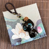 Wooden Cat Keychain and Phone Charm, Red Sandalwood or Ebony