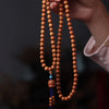 Sandalwood Mala Bracelet with Green Accent Beads