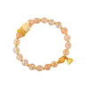 Incense Ash Liuli Glass Bead Bracelet with Fox and Lotus Charm