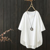 Casual Loose Summer Plain Crew Neck Women's Short Sleeve T-shirt