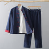 Men's Cotton Linen Tang Suit Jacket Chinese Frog Button Shirt
