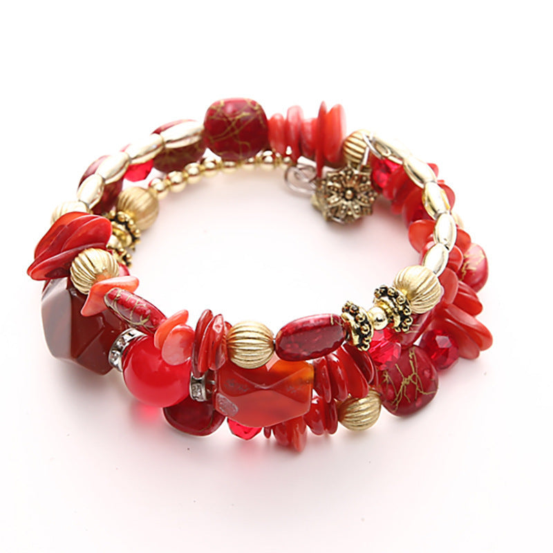 Multilayer Irregular Agate Stone Beads Wrap Bracelet
