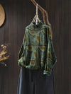 Women's Sunflower Pattern Mock Neck Cotton Sweater