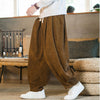 Men's Retro Corduroy Harem Pants With Pockets