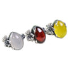 Vintage Flower Ring with Faux Agate Stone, Adjustable