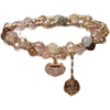 Multi-Color Crystal Wrap Bracelet with Charm