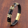 Tiger Eye Bamboo Stone Leather Bracelet Protection Power