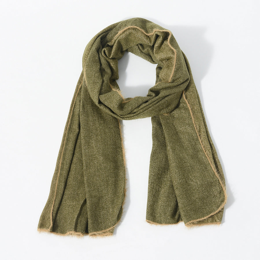 Men's Soft Warm Winter Scarf with Fringe Edge