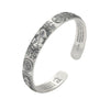 Silver-tone open cuff bracelet with Pixiu and coin engravings