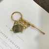 Brass Gourd Keychain with Five Emperor Coins, Feng Shui Decoration