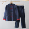 Men's Cotton Linen Tang Suit Jacket Chinese Frog Button Shirt