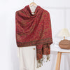 Jacquard Cashew Flower Pattern Tassel Shawl, Retro Ethnic Style Wrap