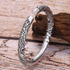 Double Dragon Adjustable Bracelet Silver Tone Alloy Open Bangle