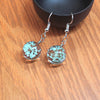 Dried Flower Glass Earrings, Handmade Floral Drop Jewelry