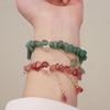 Strawberry Quartz and Green Strawberry Quartz Flower Bracelet
