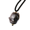 Silver Sheen Obsidian Fox Pendant Necklace
