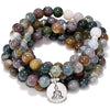 108 Mala Bracelet Indian Agate Lotus OM Tree of Life