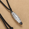 Tibet Nine-Eye Dzi Bead Pattern Copper Auspicious Clouds Wealth Necklace Pendant