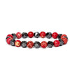 Faceted Stone Bead Bracelet with Hematite, 8mm