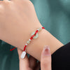 Peace Buckle Red String Braided Bracelet