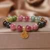 Natural Colorful Tourmaline Flower Bead Love Bracelet