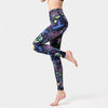 Floral Bird Print Yoga Pants Women's High Waist Fitness Leggings