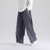 Men's Cotton Linen Wide Leg Pants With Pockets