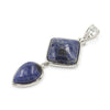 Geometric Double Stone Pendant Necklace with Polished Crystal