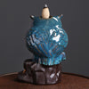 Owl Backflow Incense Burner, Ceramic Waterfall Smoke Fountain