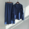 Women's Cotton Linen Meditation Set Long Sleeve Shirt Pants