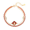 Horse Charm Bracelet or Necklace with Red Agate and Jade