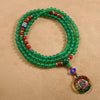 Green Agate 108 Bead Mala Bracelet and Necklace