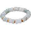Bamboo Pattern Jade Bracelet, Golden Silk Jade Beads