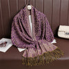 Jacquard Paisley Flower Pattern Color Contrast Design Tassel Cozy Scarf Shawl